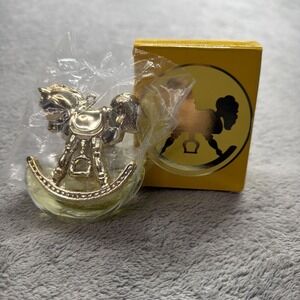 VTG Avon Rocking Horse Ornament Bottle Retired Moonwind Cologne NIB NOS